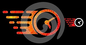 Vector Lowpoly Clock Icon with Orange Colored Gradient