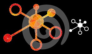 Vector Triangle Filled Relations Icon with Flame Gradient