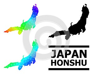 Lowpoly Spectral Colored Map of Honshu Island with Diagonal Gradient