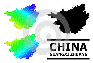 Lowpoly Spectrum Map of Guangxi Zhuang Region with Diagonal Gradient