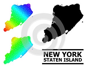 Lowpoly Spectrum Map of Staten Island with Diagonal Gradient