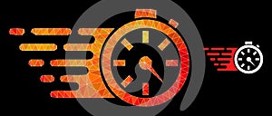 Vector Lowpoly Timer Icon with Flame Gradient