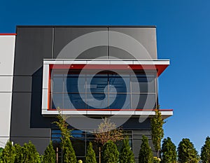 Lowrise office building. Modern development architecture in downtown