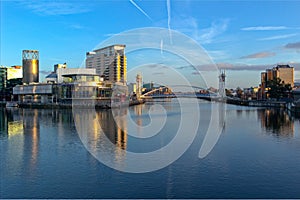 The Lowry and the Salford Quays Lift Bridge