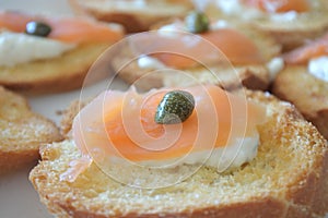 Lox - French baguette with Salmon fish and cream cheese