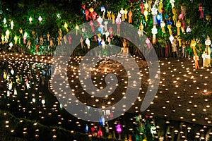 Loy Krathong festival at Wat Phan Tao