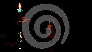 Loy Kratong Festival reflection light on the water in the lake, Some evidence is believed to be the worship of Buddha