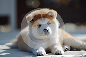 Loyal Akita inu puppy. Generate Ai