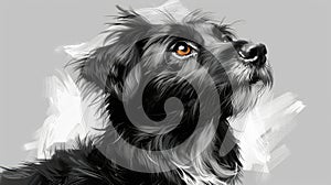 A loyal companion with soulful eyes: a touching digital painting of a dog\'s portrait, evoking deep emotions and a sense of