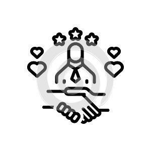 Black line icon for Loyal Customer, loyal and client photo