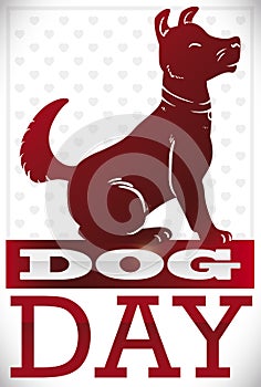 Loyal Dog Waiting for Dog Day Celebration, Vector Illustration