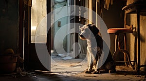 loyal dog waiting for owner