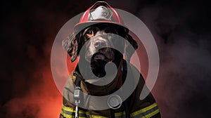 loyal firefighter dog