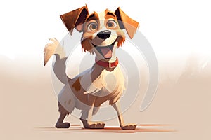 A loyal and friendly dog wagging its tail - This dog is wagging its tail happily as it greets its owner or a visitor. Generative