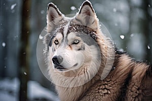 Loyal Siberian husky animal. Generate Ai