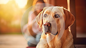 loyal yellow lab dog