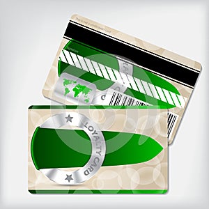 Loyalty card design with green ribbon