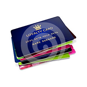 Loyalty cards isolated over white