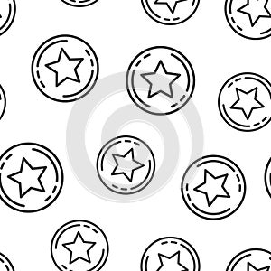 Loyalty icon in flat style. Reward vector illustration on white isolated background. Discount seamless pattern background business