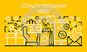 Loyalty program banner, outline style