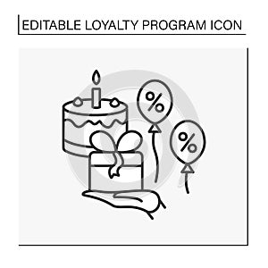 Loyalty program line icon