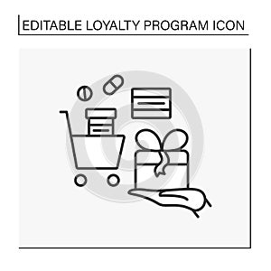 Loyalty program line icon