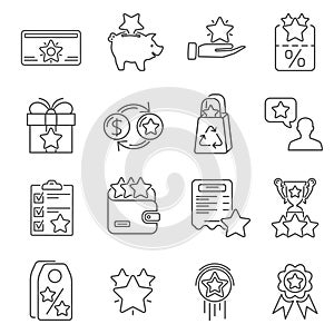 Loyalty Program Line Icons Set