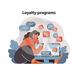 Loyalty programs concept. Flat vector illustration