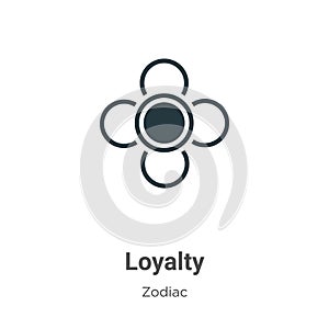 Loyalty vector icon on white background. Flat vector loyalty icon symbol sign from modern zodiac collection for mobile concept and