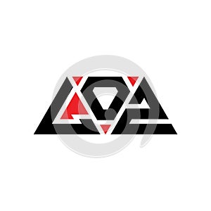 LOZ triangle letter logo design with triangle shape. LOZ triangle logo design monogram. LOZ triangle vector logo template with red