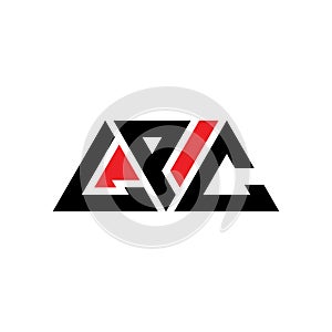 LPC triangle letter logo design with triangle shape. LPC triangle logo design monogram. LPC triangle vector logo template with red