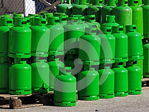 Lpg gass bottles green new many