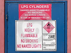 LPG highly inflammable sign photo