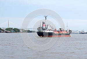 LPG (liquid petroleum gas) tank on cargo ship