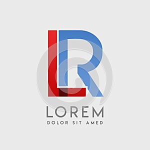 LR logo letters with blue and red gradation