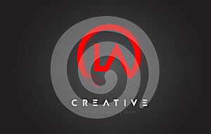 LRed A Circular Letter Logo with Circle Brush Design and Black Background