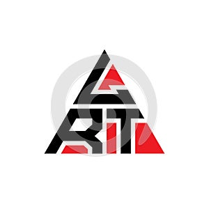 LRT triangle letter logo design with triangle shape. LRT triangle logo design monogram. LRT triangle vector logo template with red