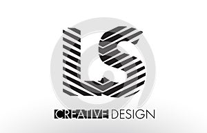 LS L S Lines Letter Design with Creative Elegant Zebra