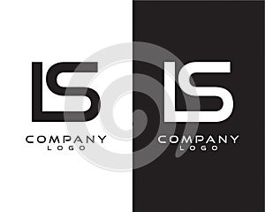 Ls, sl, is, si initial logo design letter with black and white color vecto, photo