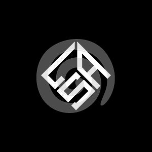 LSA letter logo design on black background. LSA creative initials letter logo concept. LSA letter design photo