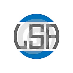 LSA letter logo design on white background. LSA creative initials circle logo concept. LSA letter design photo
