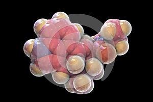 LSD molecule, 3D illustration