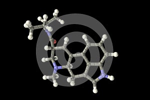 LSD molecule, 3D illustration