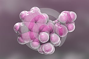 LSD molecule, 3D illustration photo