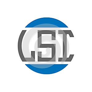 LSI letter logo design on white background. LSI creative initials circle logo concept. LSI letter design photo