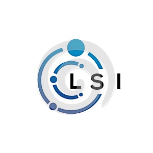 LSI letter technology logo design on white background. LSI creative initials letter IT logo concept. LSI letter design photo