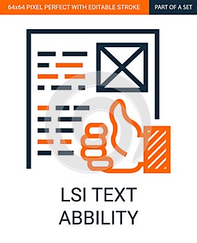 LSI Text Abbility Simple Outline Vector Colorful Icon.