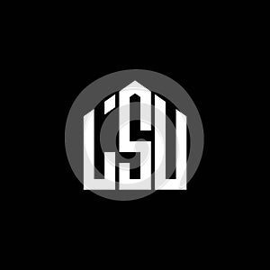 LSU letter logo design on BLACK background. LSU creative initials letter logo concept. LSU letter design.LSU letter logo design on