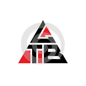 LTB triangle letter logo design with triangle shape. LTB triangle logo design monogram. LTB triangle vector logo template with red