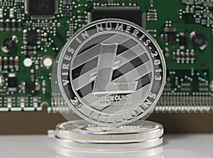 Ltc or litecoin with print background